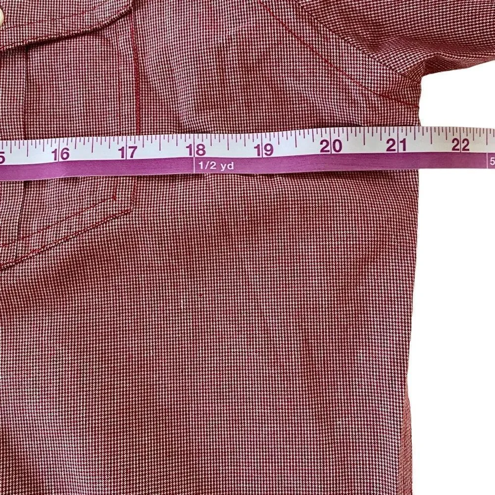Banana Republic Soft Wash Red & Stripe Long Sleeve Button Down Shirt Sz M‎